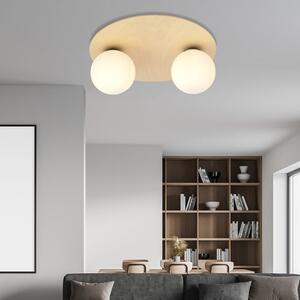 Stropní svítidlo KENZO 2B – hnědé, bílé sklo, 2× E14, šířka 40 cm