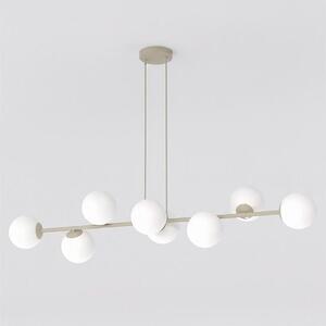 Závěsné svítidlo MAGNUS 8 – moka, opálové sklo, 8× E14, šířka 130 cm