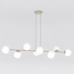 Závěsné svítidlo MAGNUS 8 – moka, opálové sklo, 8× E14, šířka 130 cm