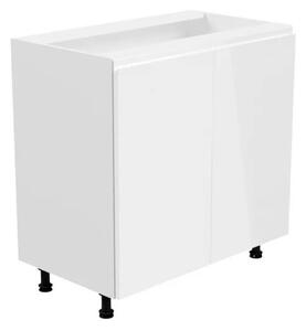Kuchyňská skříňka dolní dvoudveřová YARD D80, 80x82x47, bílá/šedá lesk
