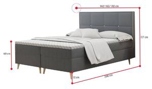 Čalouněná postel boxspring MOLIOSE + topper, 160x200, riviera 80