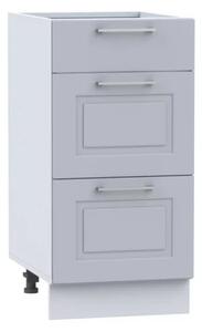 Kuchyňská skříňka dolní šuplíková OREIRO D40S/3, 40x82x44,6, popel/světle šedá