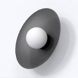 Nástěnné svítidlo VIBEZ K1 – černé, bílé sklo, 1× G9, šířka 30 cm