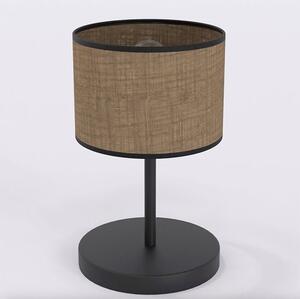 Stolní lampa ECO LN1 – černá, hnědé textilní stínidlo, 1× E27, šířka 20 cm