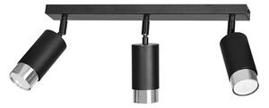 Stropní svítidlo HIRO 3 – černé / chromové, 3× GU10, šířka 62 cm