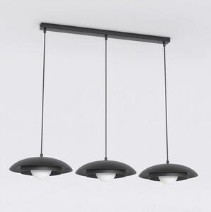 Závěsné svítidlo SKIN 3 – černé, bílé sklo, 3× G9, šířka 95 cm