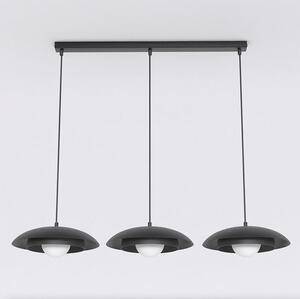 Závěsné svítidlo SKIN 3 – černé, bílé sklo, 3× G9, šířka 95 cm