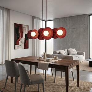 Závěsné svítidlo UMBRA 6 – vínové, bílé sklo, 6× G9, šířka 92 cm