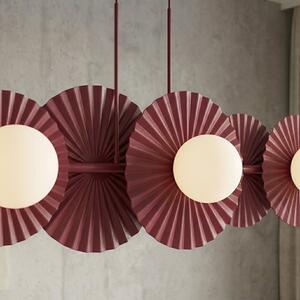 Závěsné svítidlo UMBRA 6 – vínové, bílé sklo, 6× G9, šířka 92 cm