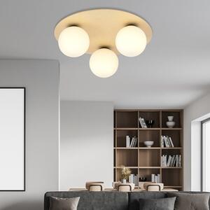 Stropní svítidlo KENZO 3B – hnědé, bílé sklo, 3× E14, šířka 40 cm