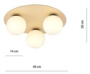 Stropní svítidlo KENZO 3B – hnědé, bílé sklo, 3× E14, šířka 40 cm