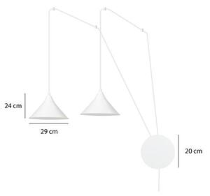 Závěsné svítidlo ABRAMO 2 – bílé, 2× E27, šířka 400 cm