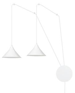 Závěsné svítidlo ABRAMO 2 – bílé, 2× E27, šířka 400 cm