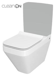 Cersanit Crea Clean On, hranatá kombi mísa včetně Slim sedátka z duroplastu, bílá, K114-022