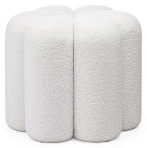 Hector Designový taburet Quad bouclé bílý