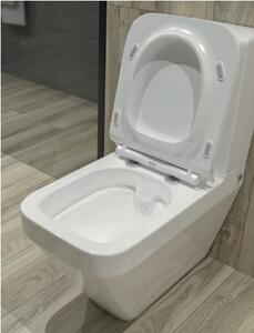Cersanit Crea Clean On, hranatá kombi mísa včetně Slim sedátka z duroplastu, bílá, K114-022
