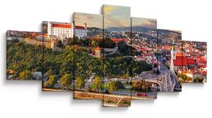Obraz - Panorama Bratislavy, Slovensko (210x100 cm)