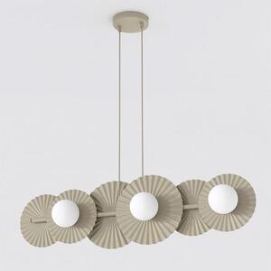 Závěsné svítidlo UMBRA 6 – moka, bílé sklo, 6× G9, šířka 92 cm