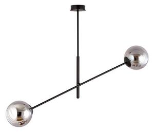 Závěsné svítidlo LINEAR 2 – černé, grafitové sklo, 2× E14, šířka 102 cm