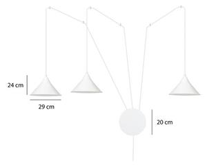 Závěsné svítidlo ABRAMO 3 – bílé, 3× E27, šířka 400 cm