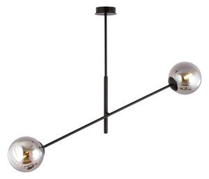 Závěsné svítidlo LINEAR 2 – černé, grafitové sklo, 2× E14, šířka 102 cm