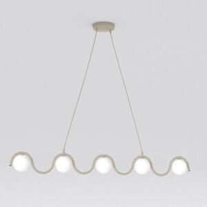 Závěsné svítidlo SINUS 5 – moka, bílé sklo, 5× G9, šířka 110 cm