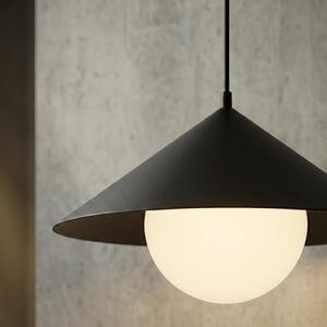 Závěsné svítidlo MONO 1S – černé, opálové sklo, 1× E14, šířka 30 cm