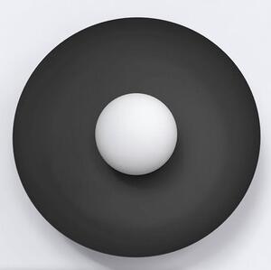 Nástěnné svítidlo INSPO K1 – černé, bílé sklo, 1× G9, šířka 30 cm