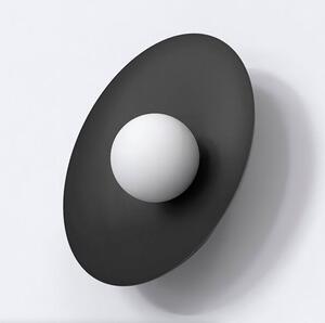 Nástěnné svítidlo INSPO K1 – černé, bílé sklo, 1× G9, šířka 30 cm