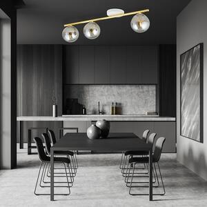 Stropní svítidlo MONZA 3 – bílé, grafitové sklo, 3× E14, šířka 80 cm