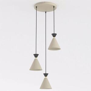 Závěsné svítidlo KLEVER 3 PREM – moka / černé, 3× E14, šířka 40 cm