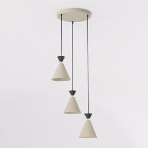 Závěsné svítidlo KLEVER 3 PREM – moka / černé, 3× E14, šířka 40 cm