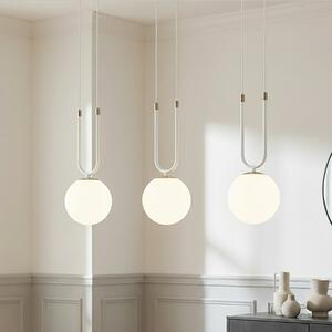 Závěsné svítidlo GLAM 3 – bílé, opálové sklo, 3× E14, šířka 70 cm