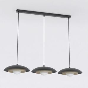 Závěsné svítidlo SKIN 3 – černé / moka, bílé sklo, 3× G9, šířka 95 cm