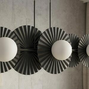 Závěsné svítidlo UMBRA 6 – černé, bílé sklo, 6× G9, šířka 92 cm