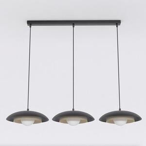 Závěsné svítidlo SKIN 3 – černé / moka, bílé sklo, 3× G9, šířka 95 cm