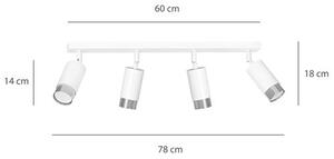 Stropní svítidlo HIRO 4 – bílé / chromové, 4× GU10, šířka 78 cm