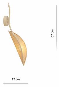 Nástěnné svítidlo LOTUS K1 – béžové, ratanové textilní stínidlo, 1× E14, šířka 12 cm