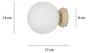 Nástěnné svítidlo MAGNUS K1 – moka, opálové sklo, 1× E14, šířka 14 cm