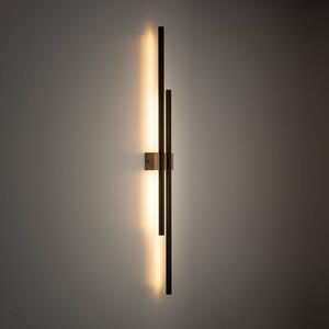 Nástěnné svítidlo LED Flash, černá/borovice, výška 90 cm, 2 světla