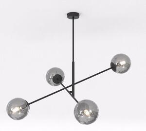 Závěsné svítidlo LINEAR 4 – černé, grafitové sklo, 4× E14, šířka 102 cm