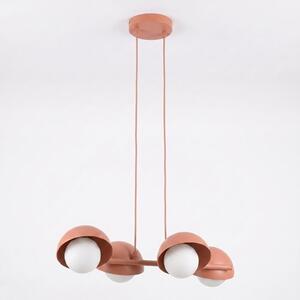 Závěsné svítidlo BOOM 4 – korálové, bílé sklo, 4× G9, šířka 60 cm