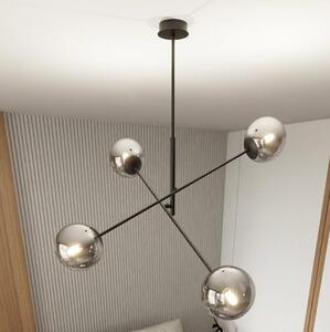 Závěsné svítidlo LINEAR 4 – černé, grafitové sklo, 4× E14, šířka 102 cm