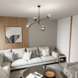 Závěsné svítidlo LINEAR 4 – černé, grafitové sklo, 4× E14, šířka 102 cm