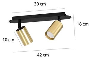 Stropní svítidlo ZEN 2 – černé, 2× GU10, šířka 42 cm