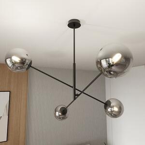 Závěsné svítidlo LINEAR 4 – černé, grafitové sklo, 4× E14, šířka 102 cm