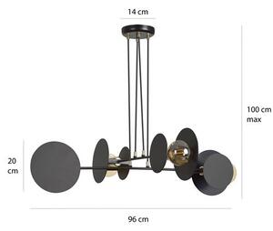 Závěsné svítidlo IDEA 4 – černé, 4× E27, šířka 96 cm