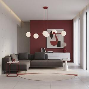 Závěsné svítidlo MAGNUS 6 – vínové, opálové sklo, 6× E14, šířka 110 cm