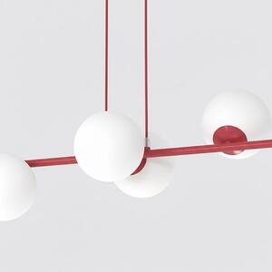 Závěsné svítidlo MAGNUS 6 – vínové, opálové sklo, 6× E14, šířka 110 cm