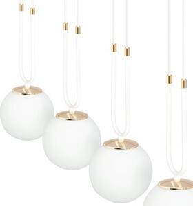 Závěsné svítidlo GLAM 4 – bílé, opálové sklo, 4× E14, šířka 92 cm
